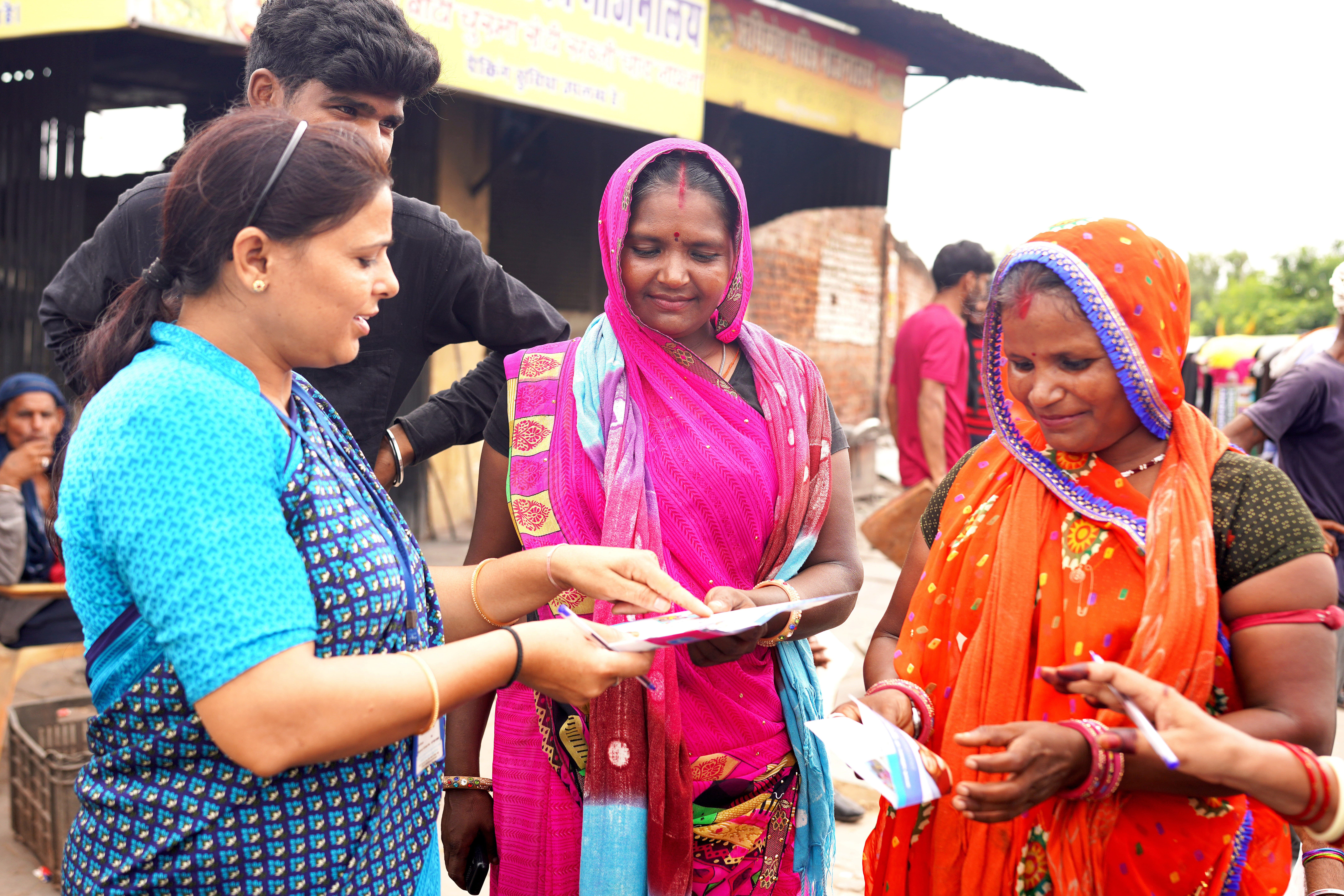 Women accessing community health services through FRHS India